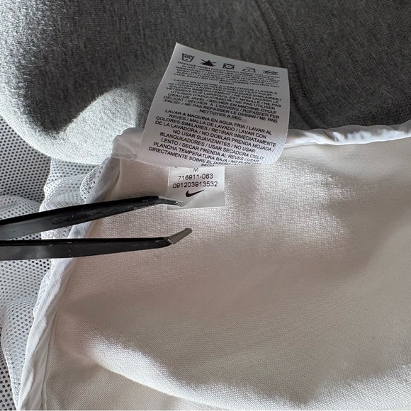 NIKE x SACAI sz M Tech Fleece Jacket Gray White Ruffle Full Zip 716911 - Picture 14 of 15